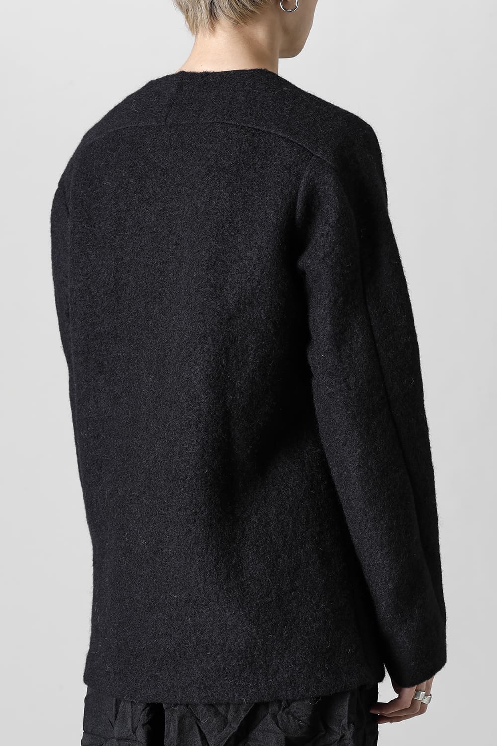 Italian Wool Blend Crew Neck Knit Black