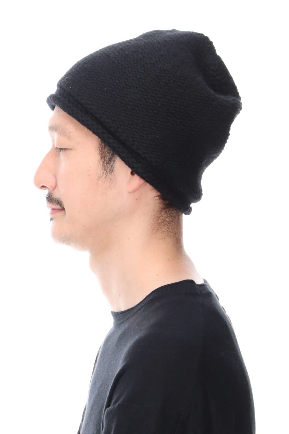 Knit cap Hand made wool / cashmere Black