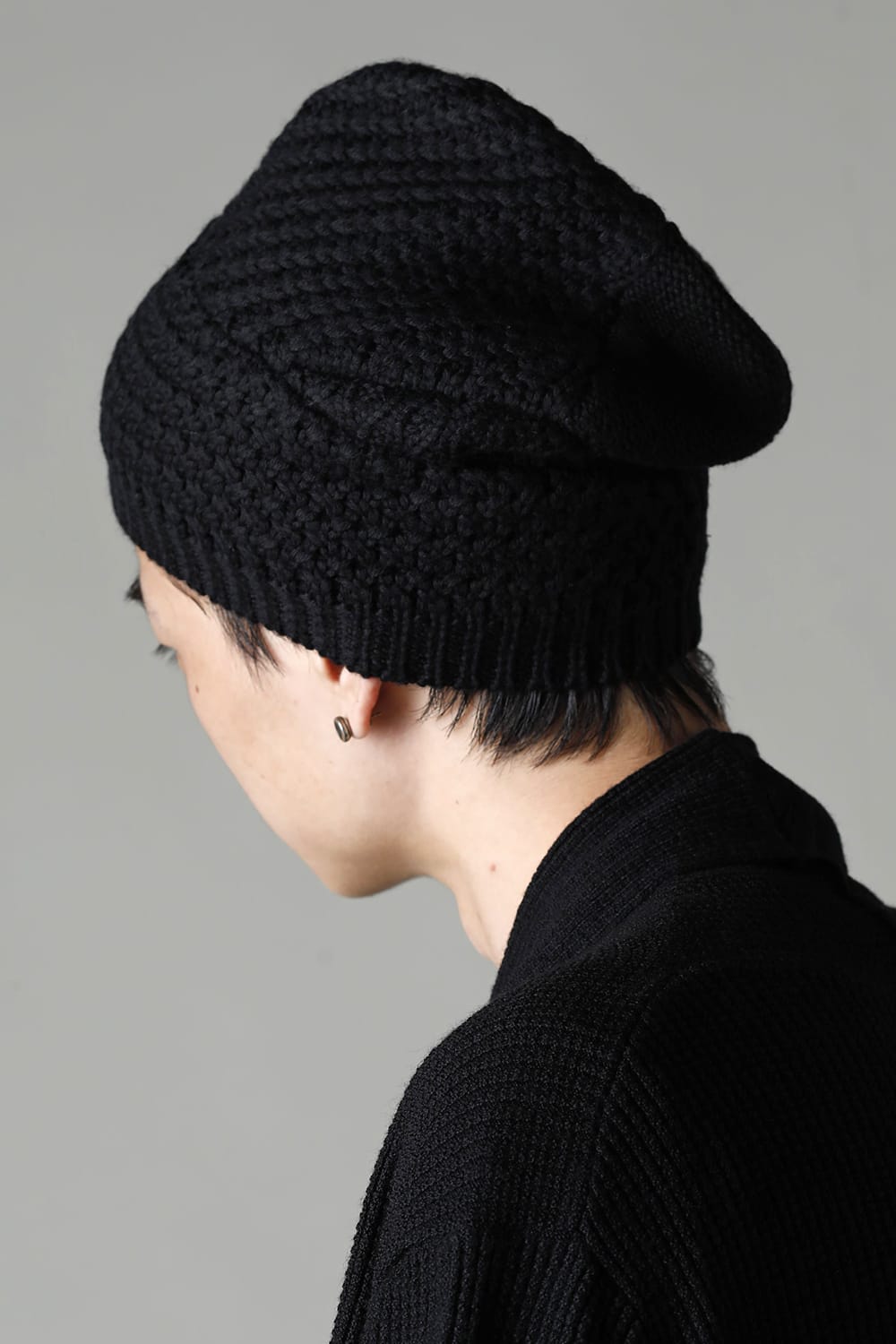 Knit cap merino wool Black 