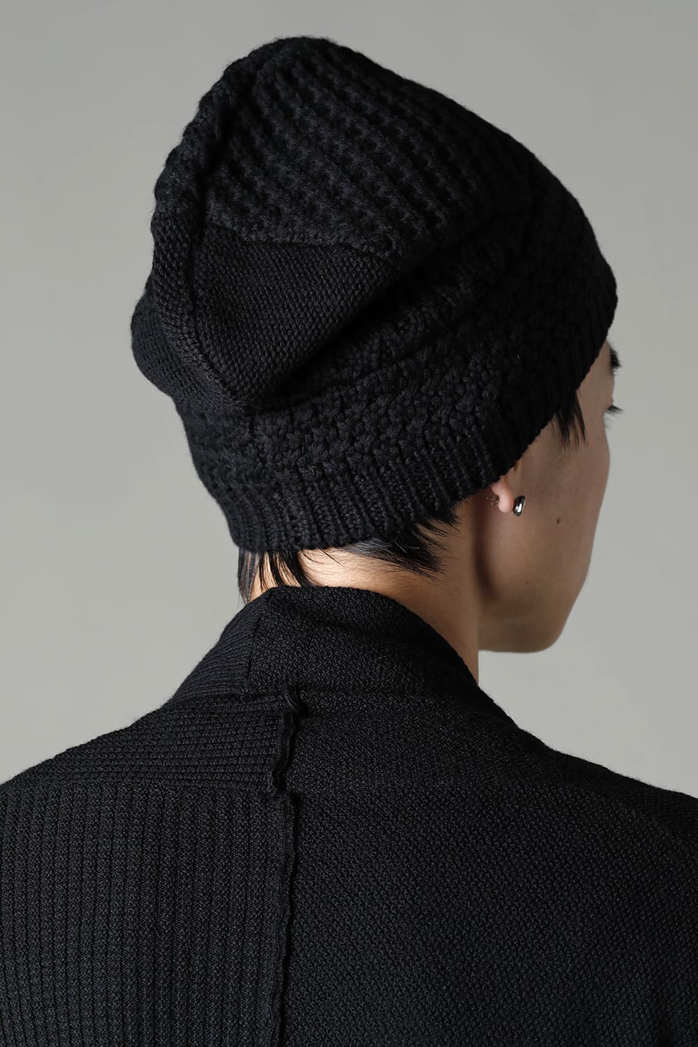 Knit cap merino wool Black 