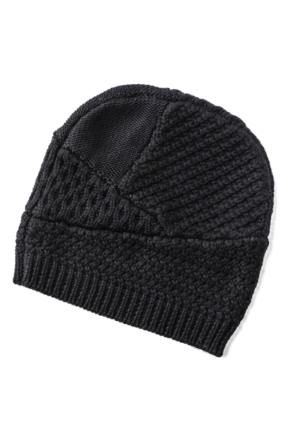 Knit cap merino wool Black 
