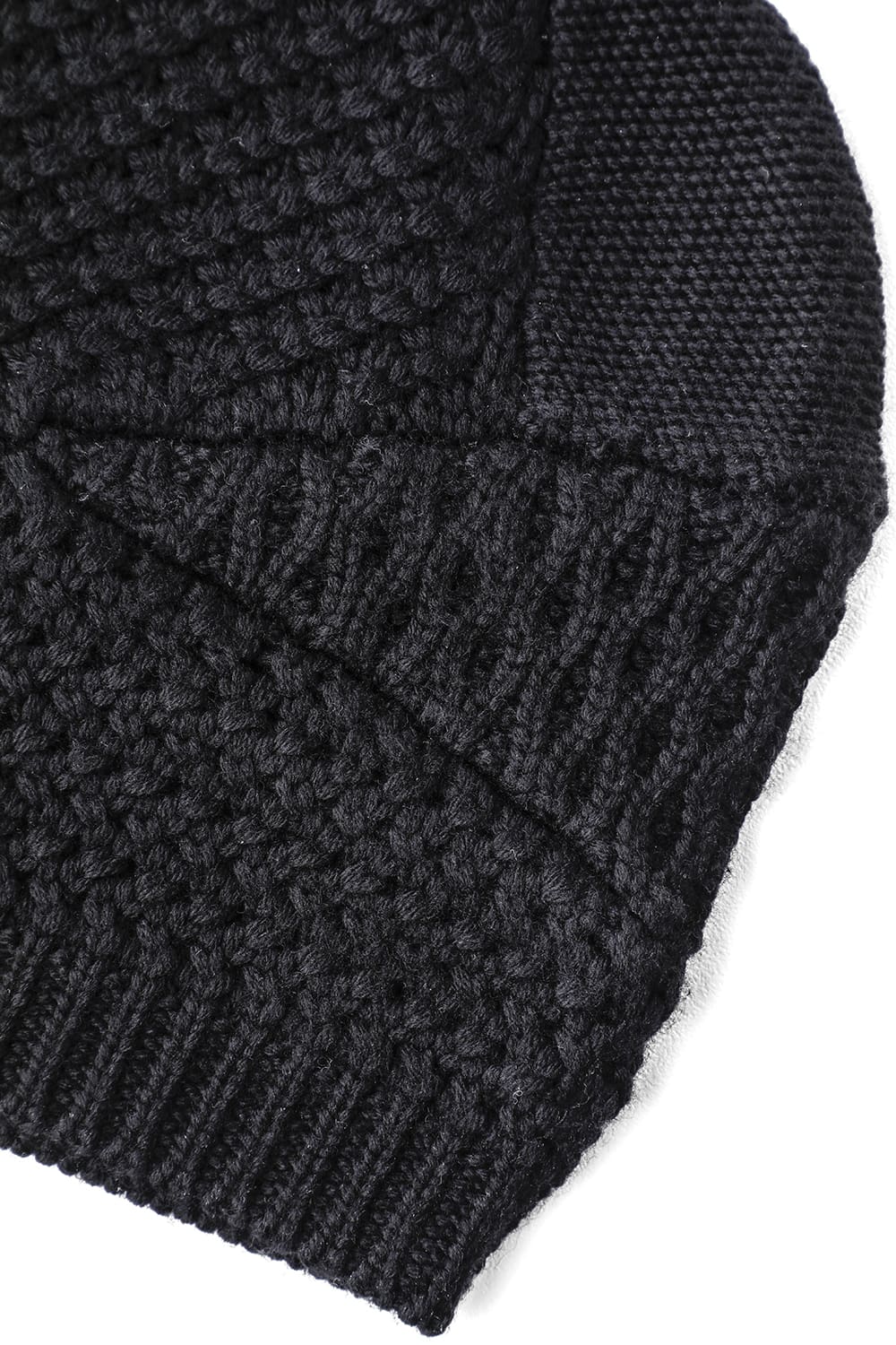 Knit cap merino wool Black 