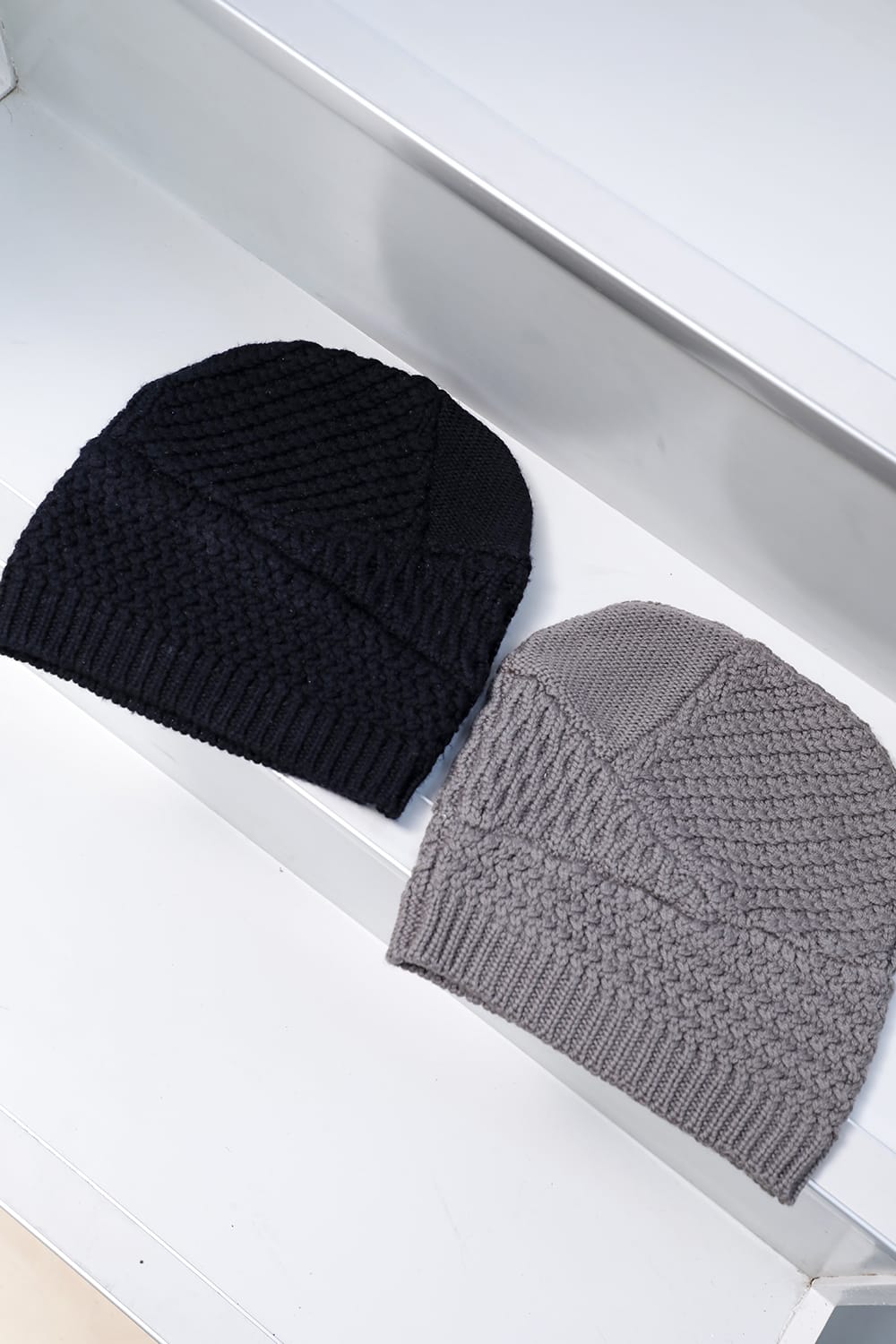 Knit cap merino wool Gray