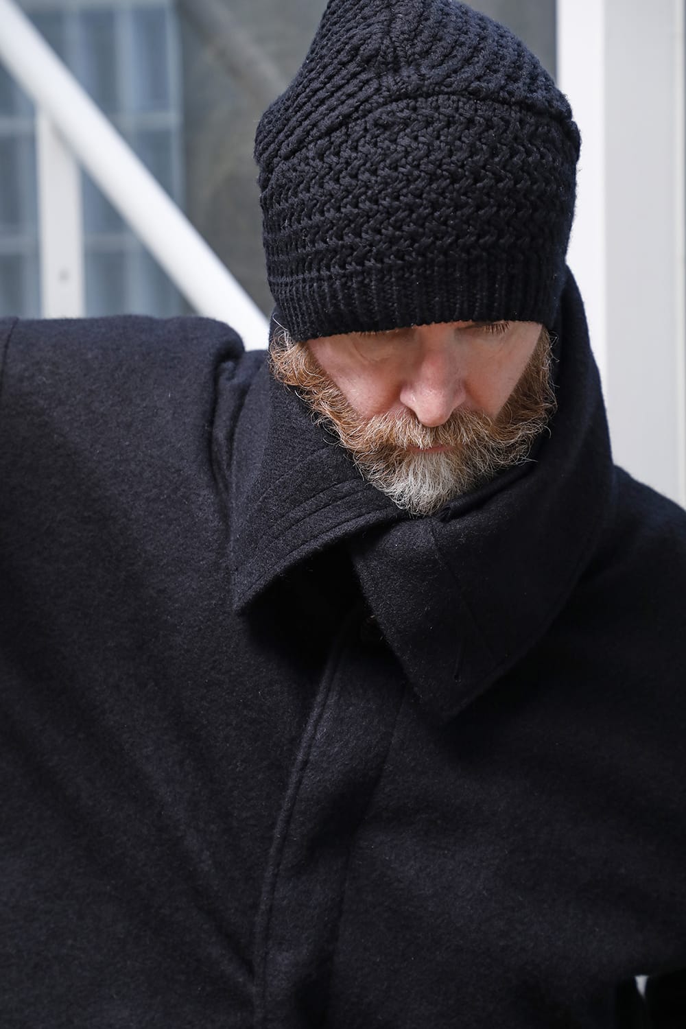 Knit cap merino wool Black 