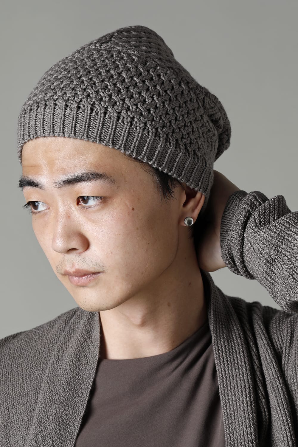 Knit cap merino wool Gray