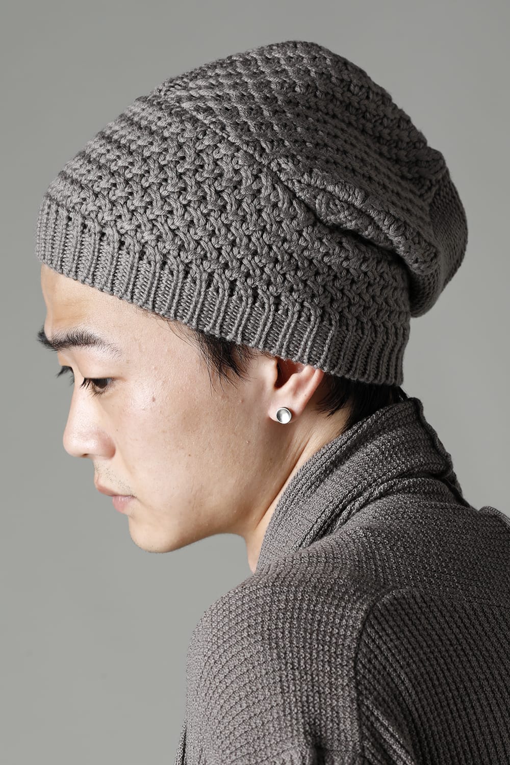 Knit cap merino wool Gray