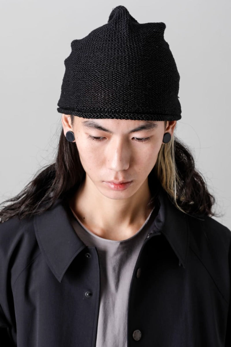 Knit Cap Linen Black