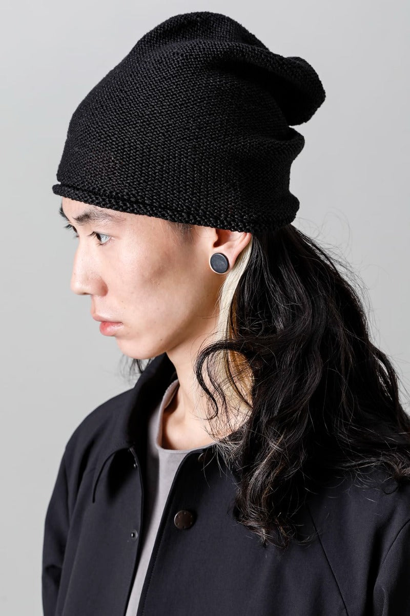 Knit Cap Linen Black