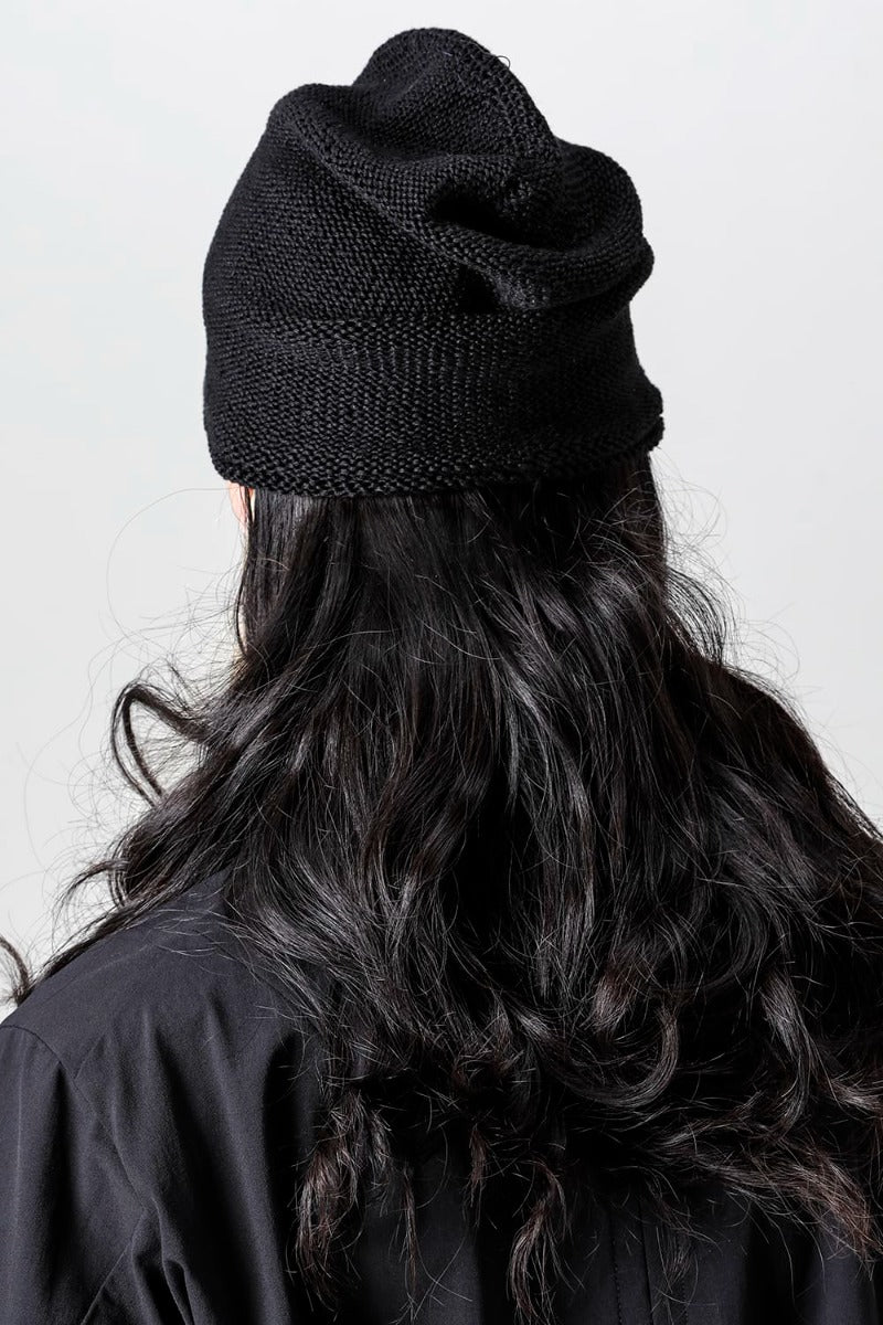 Knit Cap Linen Black