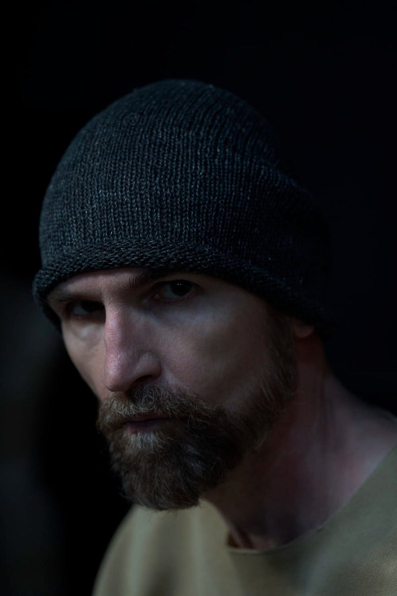 Knit Cap Linen Charcoal