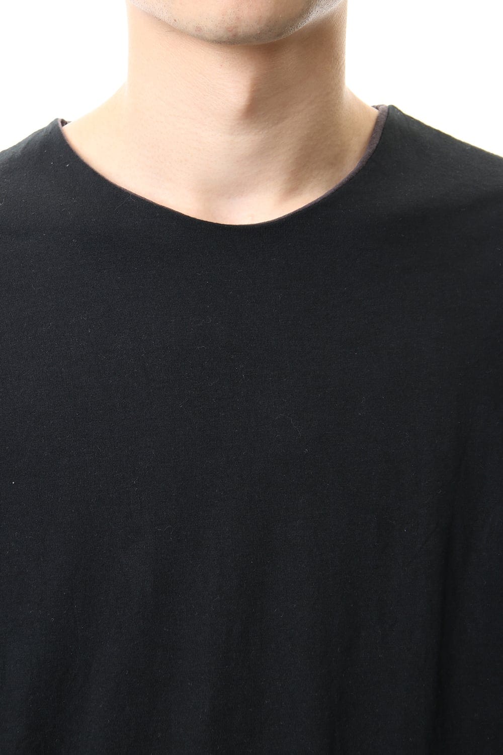 Cotton W-face L/S T-Shirts Black x L.Brown