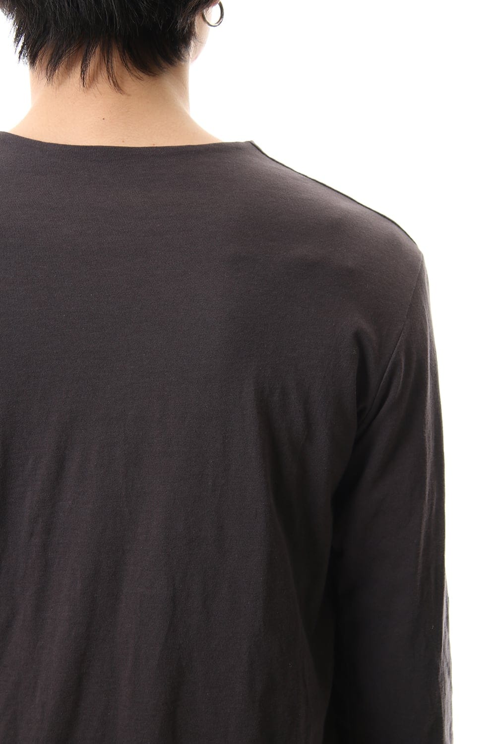 Cotton W-face L/S T-Shirts Black x L.Brown