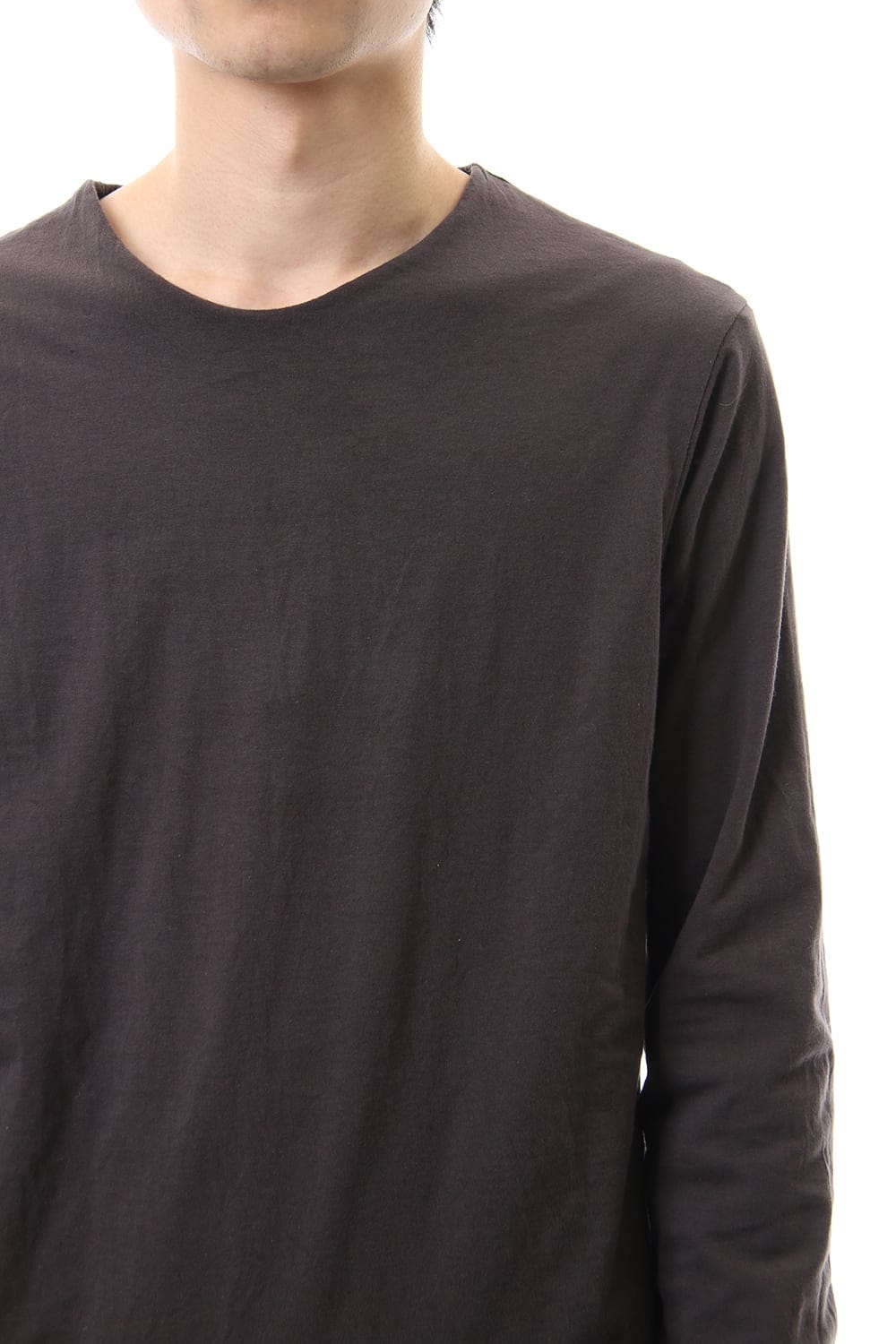 Cotton W-face L/S T-Shirts Black x L.Brown