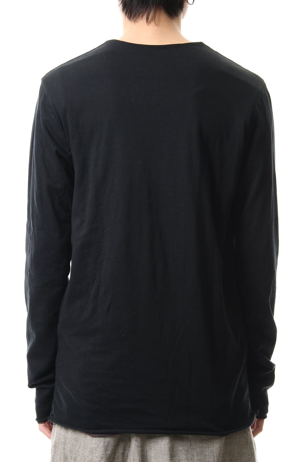 Cotton W-face L/S T-Shirts Black x L.Brown