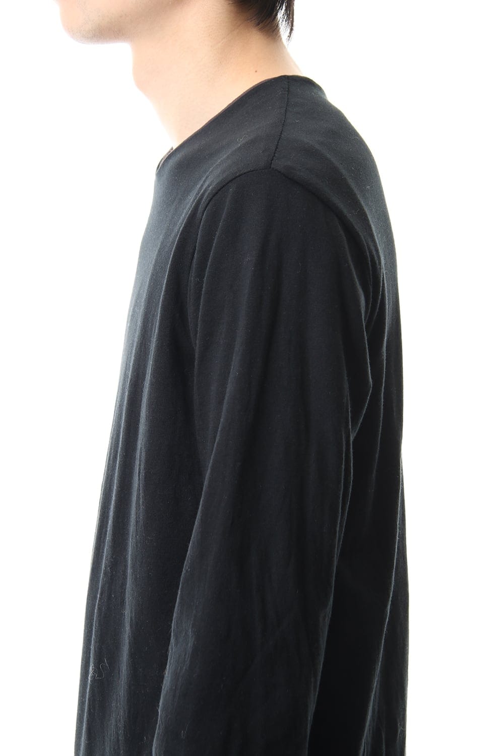 Cotton W-face L/S T-Shirts Black x L.Brown