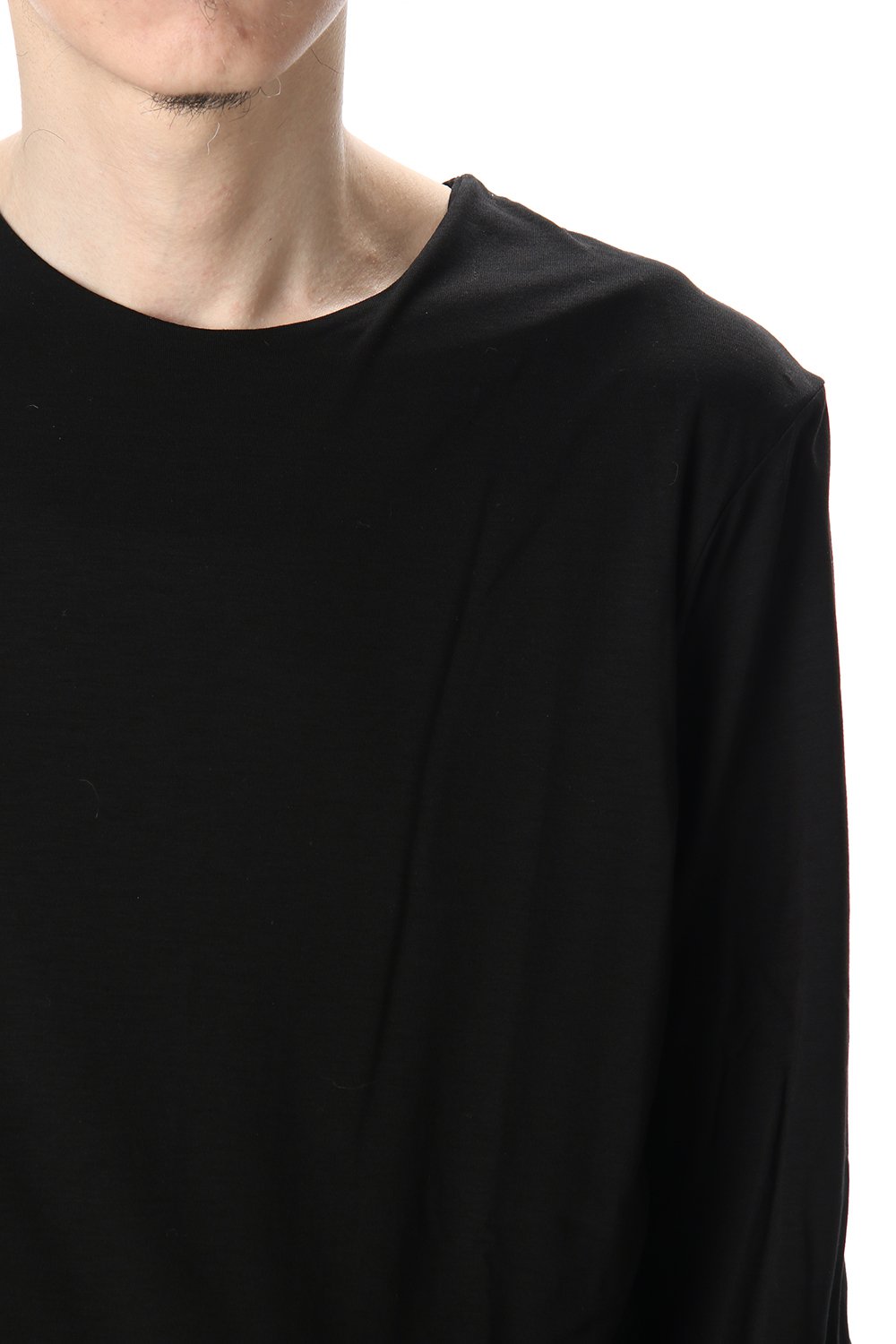 Cotton W-face L/S T-Shirts Black x Black