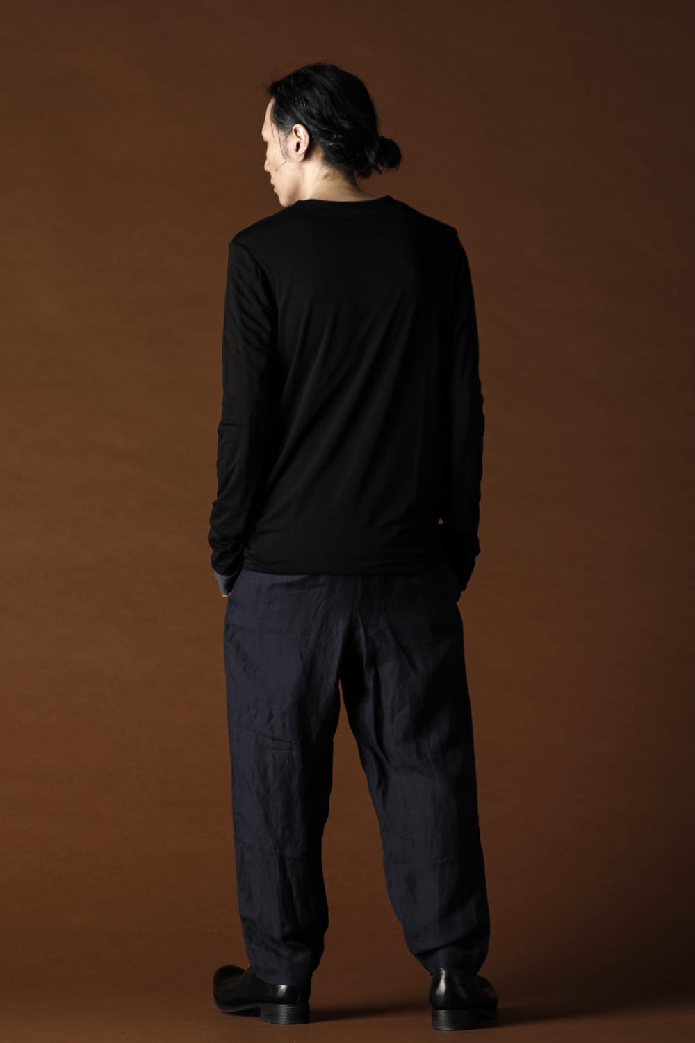 Cotton W-face L/S T-Shirts Black x D.Gray