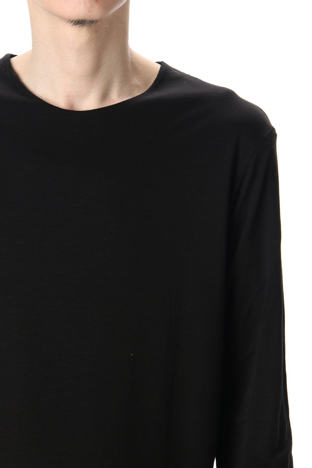 Cotton W-face L/S T-Shirts Black x Black