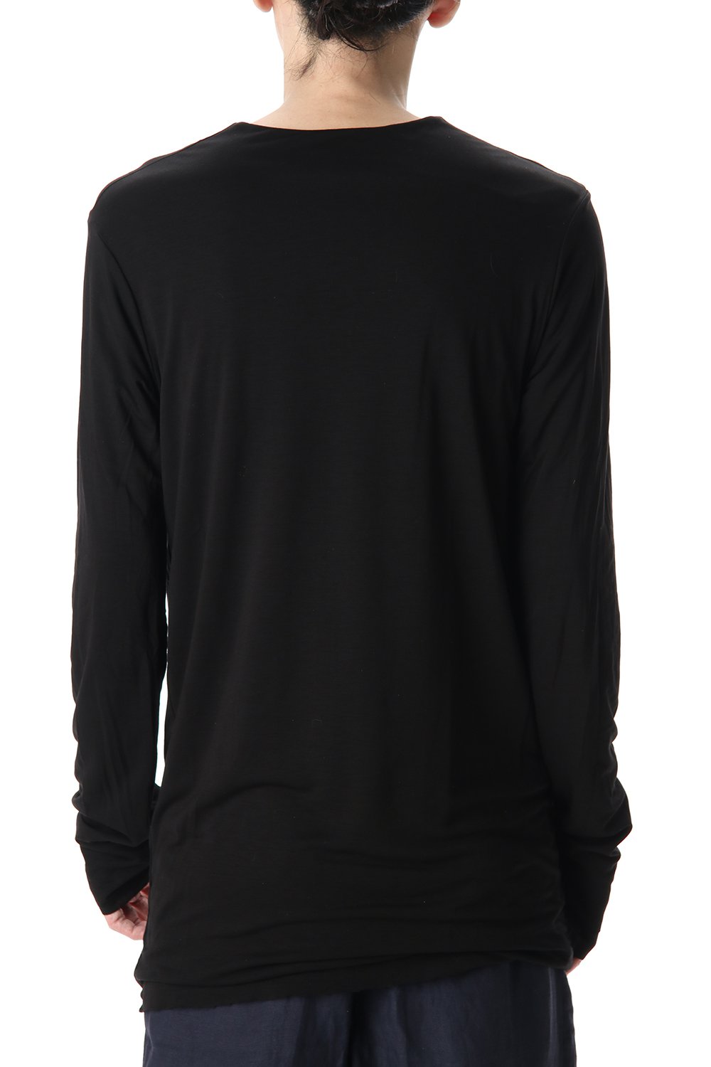 Cotton W-face L/S T-Shirts Black x Black