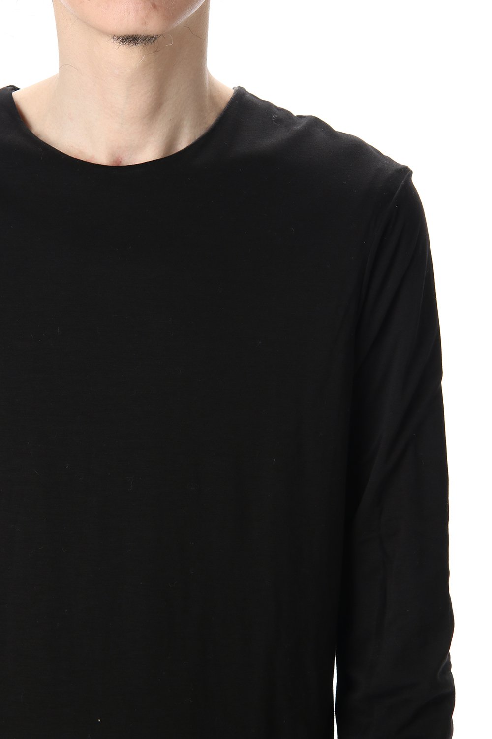 Cotton W-face L/S T-Shirts Black x D.Gray