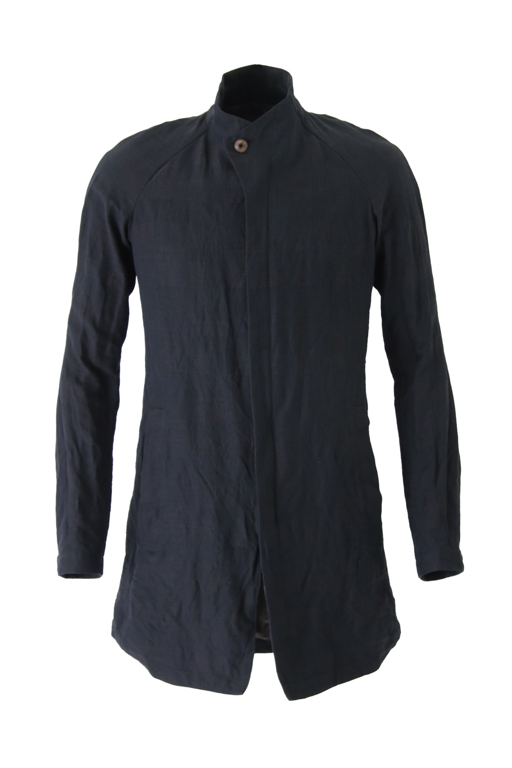 Jacket Cotton Linen Check Blue Black