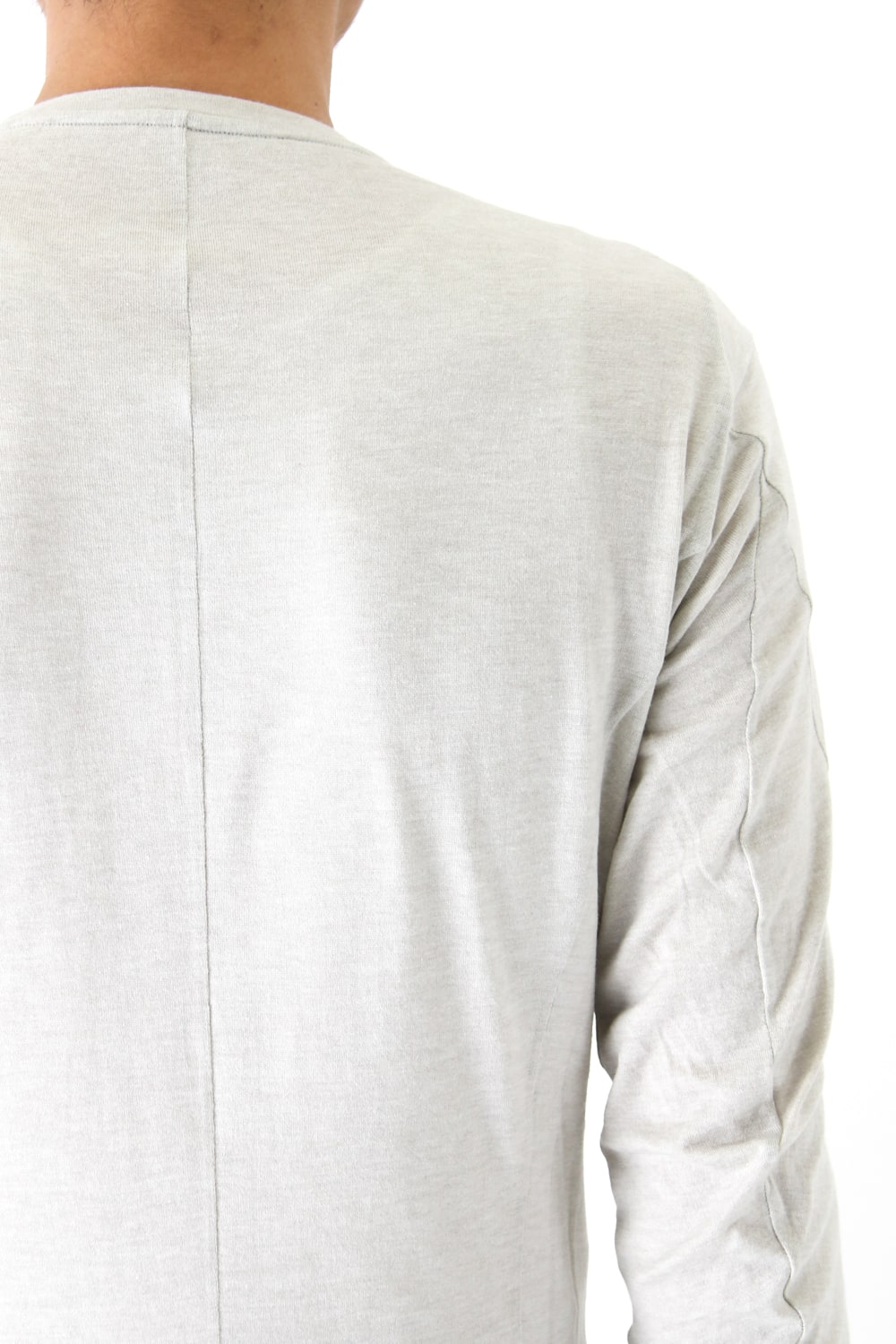 Long Sleeve Silk / Cotton Jersey White Gray