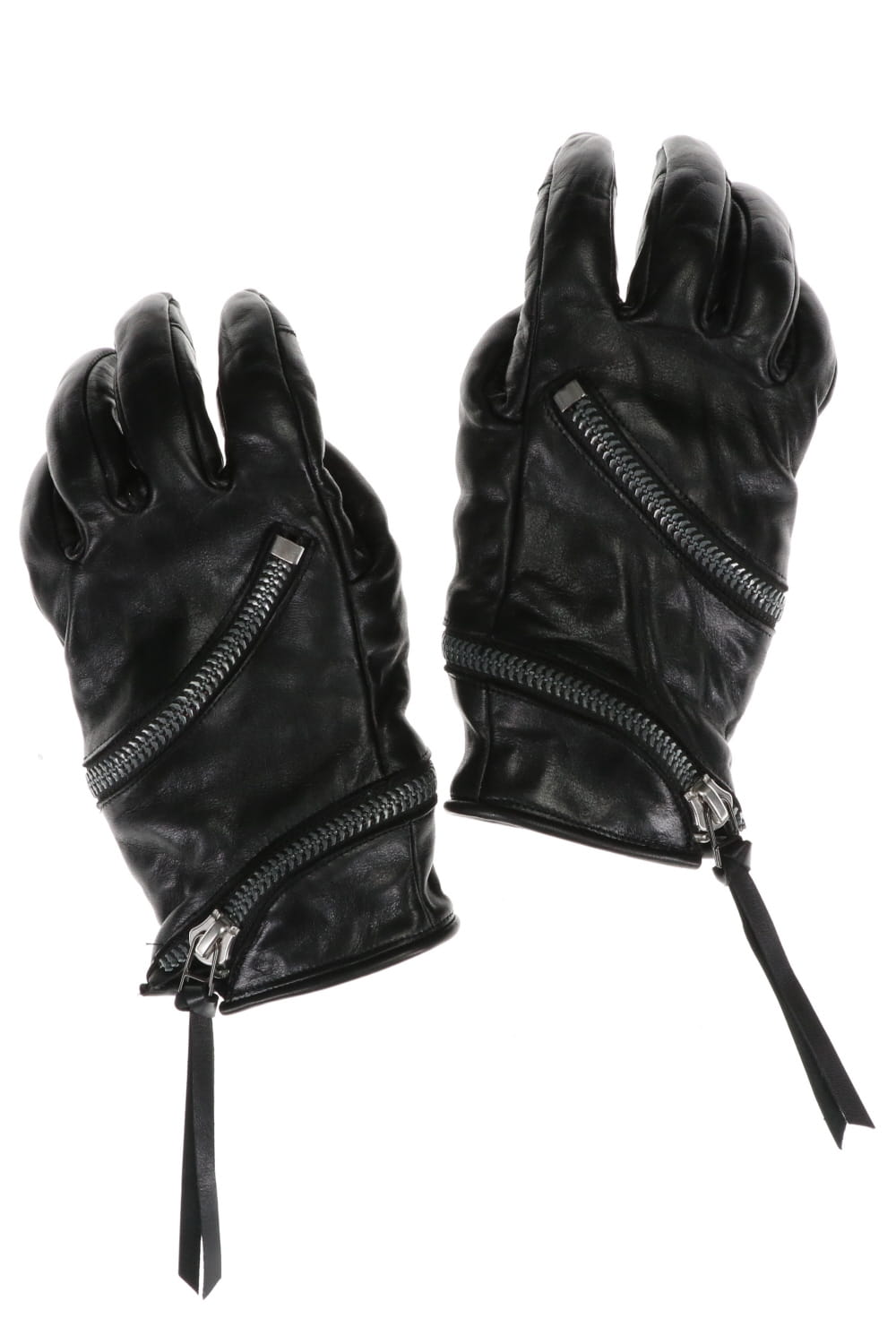 Horse Leather Spiral ZIP Gloves Black