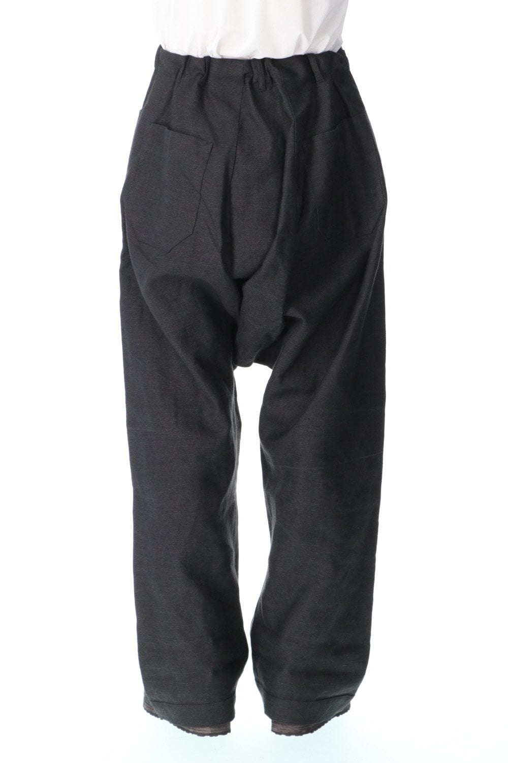 TROUSERS#58 ANTHRACITE RAMIE/LINEN TWILL