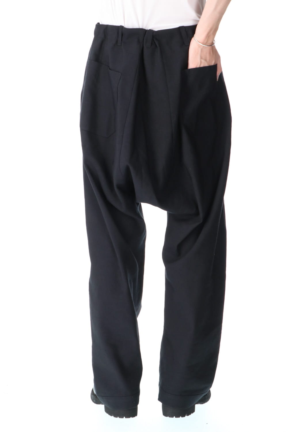 Trousers Black Wool Linen Twill