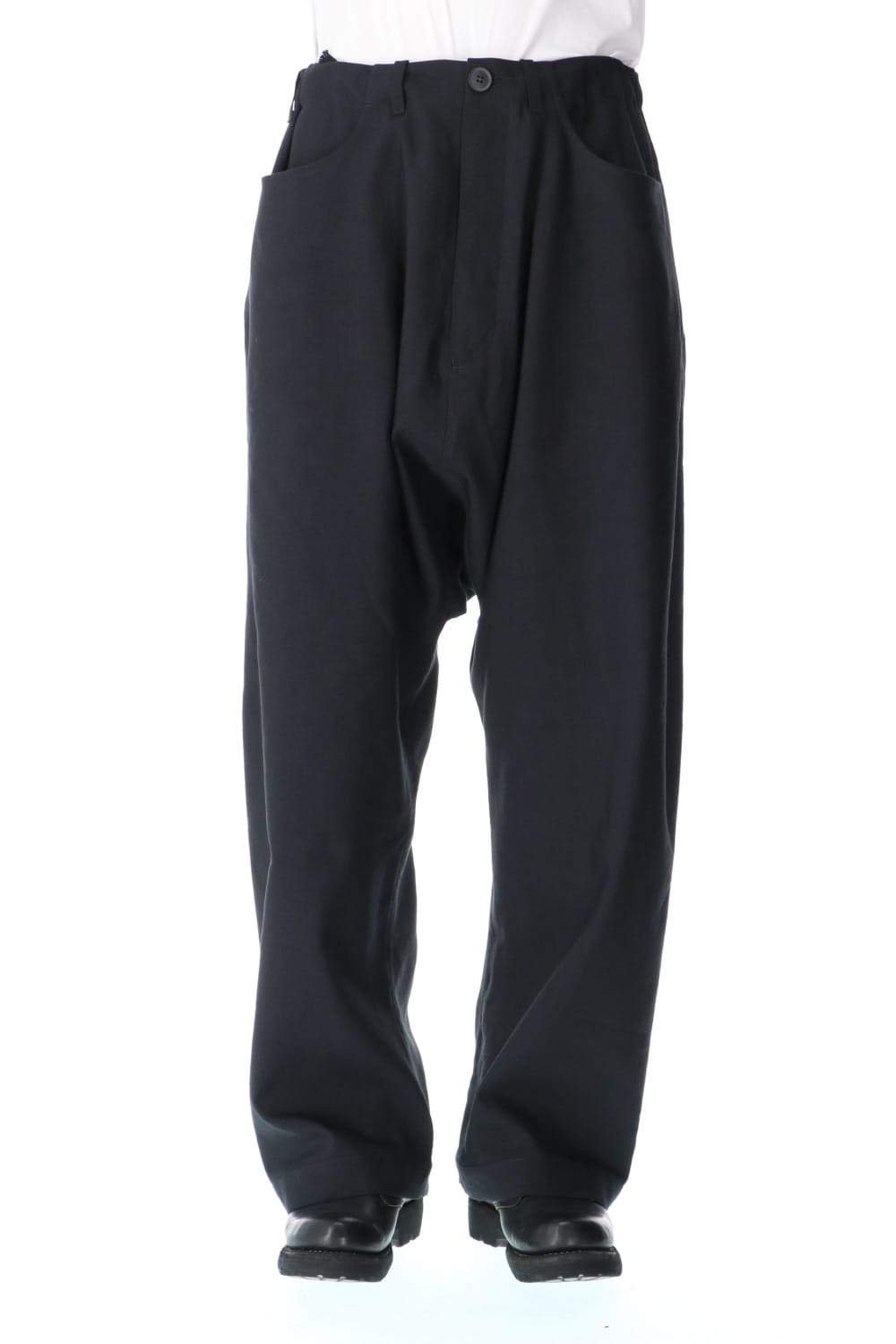 Trousers Black Wool Linen Twill