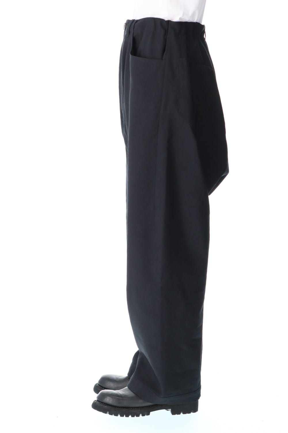 Trousers Black Wool Linen Twill