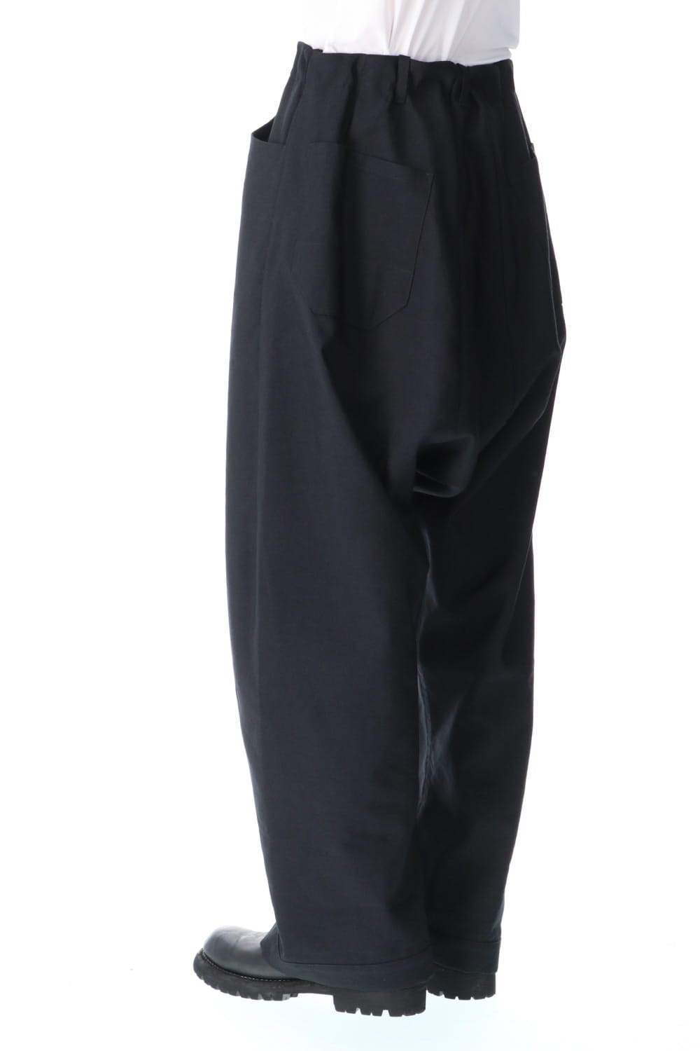 Trousers Black Wool Linen Twill