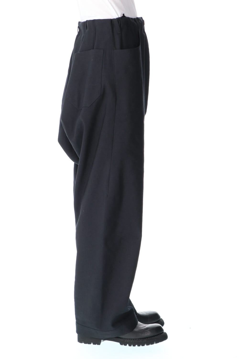 Trousers Black Wool Linen Twill