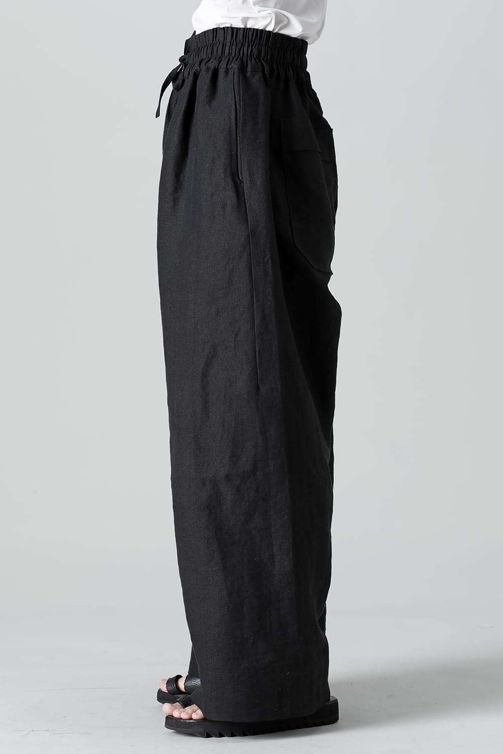 TROUSERS#69  BLACK LINEN/PAPER CLOTH