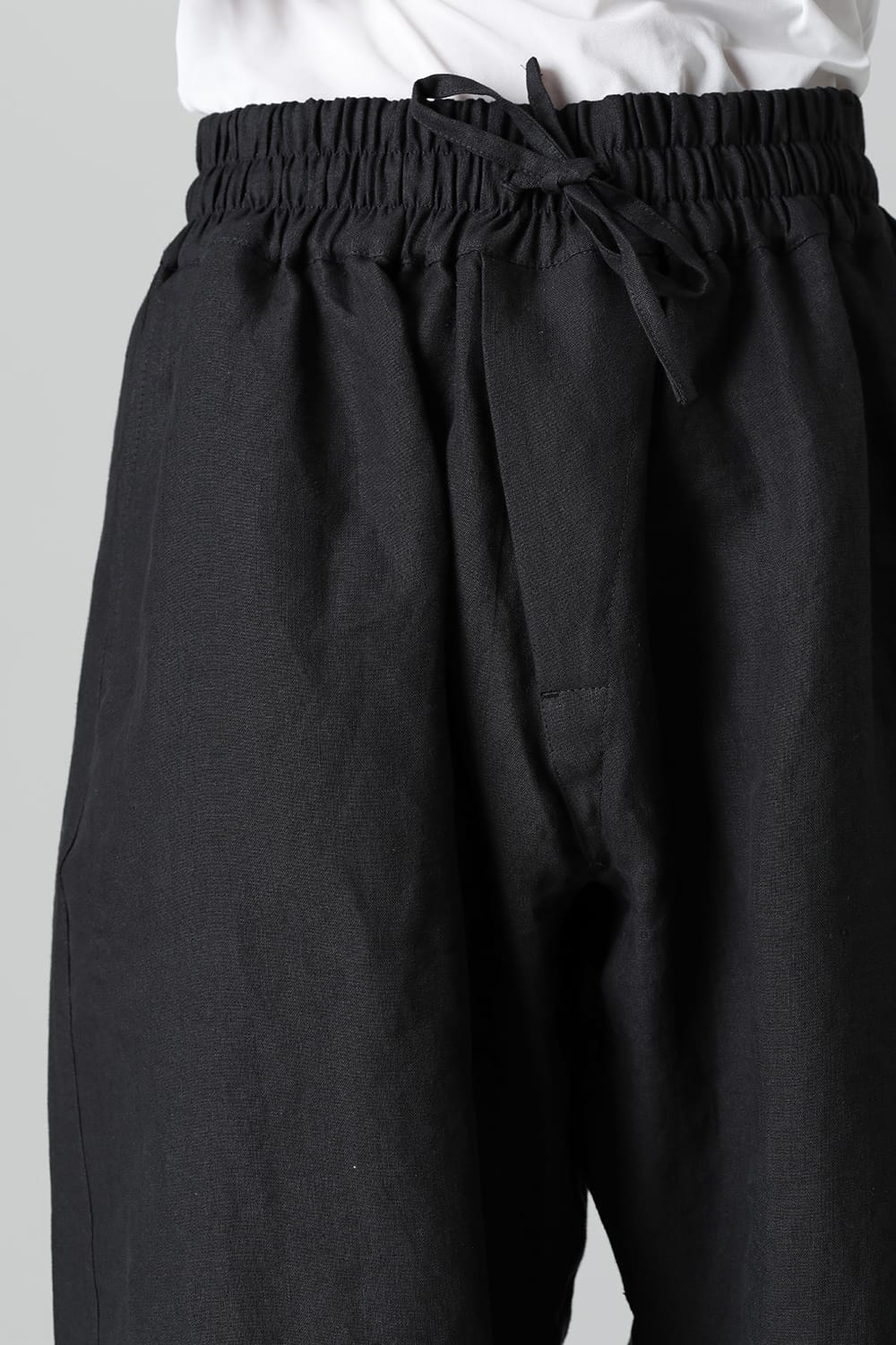 TROUSERS#69  BLACK LINEN/PAPER CLOTH