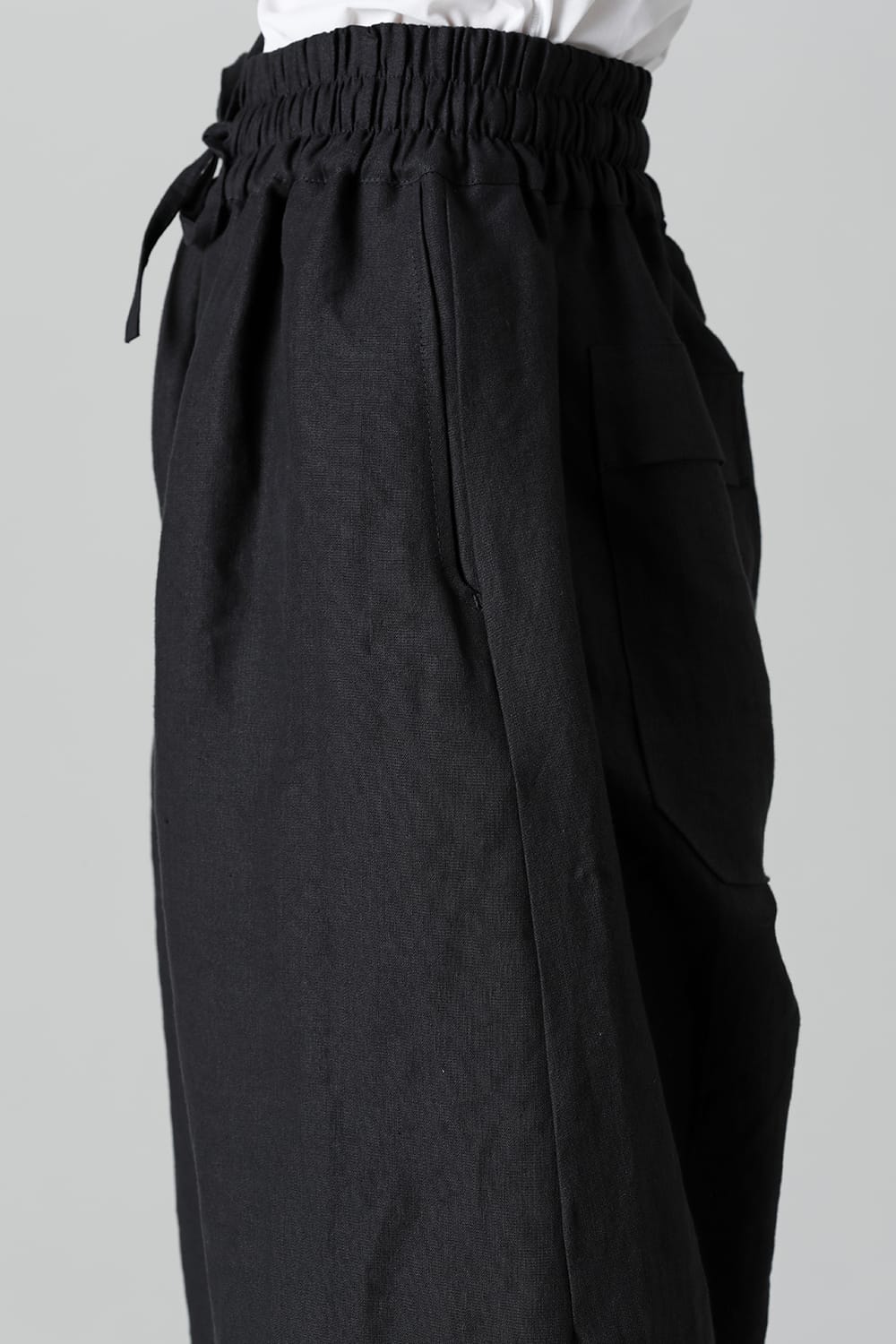 TROUSERS#69  BLACK LINEN/PAPER CLOTH