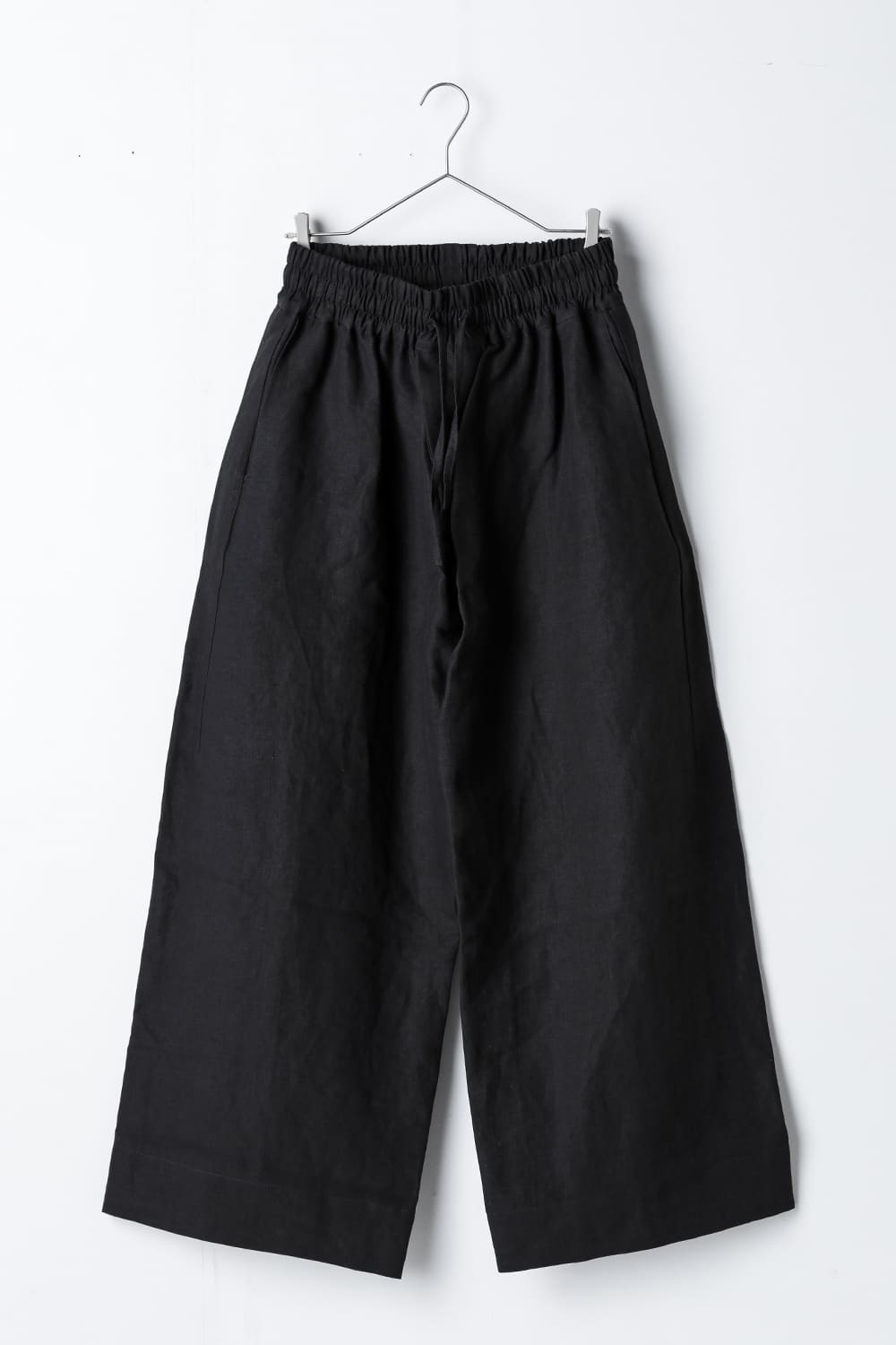 TROUSERS#69  BLACK LINEN/PAPER CLOTH