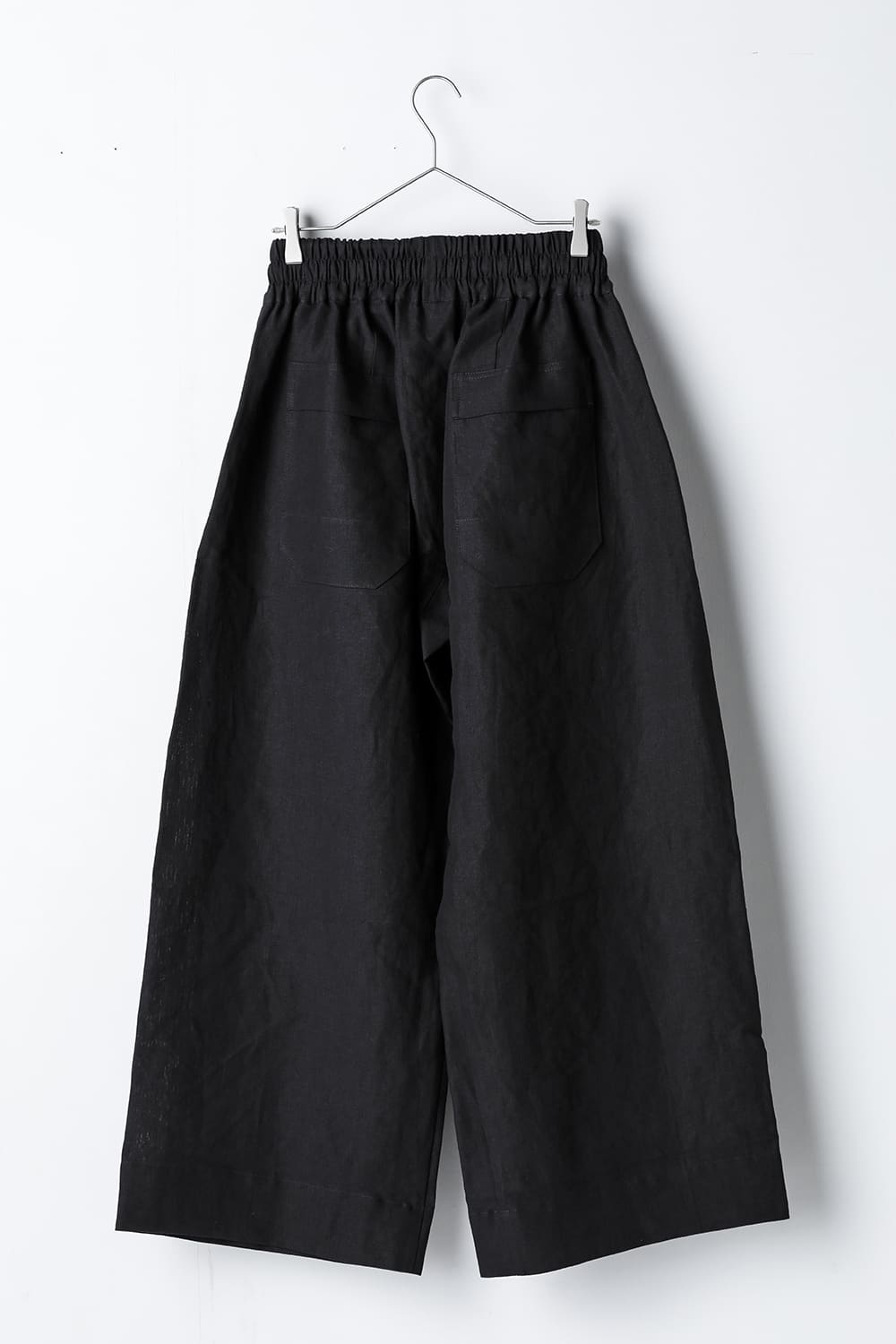 TROUSERS#69  BLACK LINEN/PAPER CLOTH