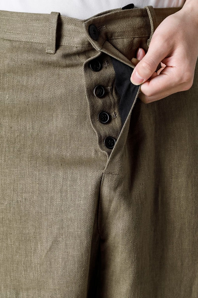 TROUSERS #72 CEMENT HEMP TWILL