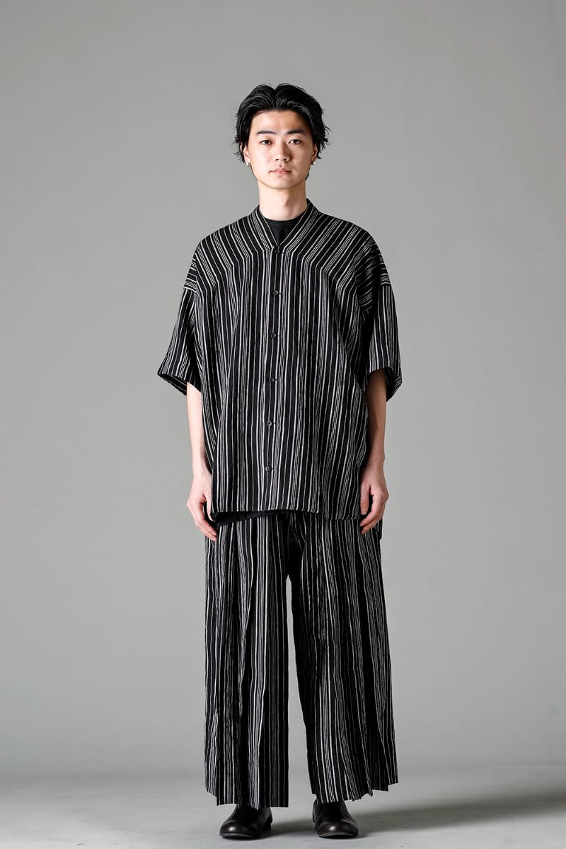 TROUSERS #74 CONTRAST STRIPE LINEN BATIST