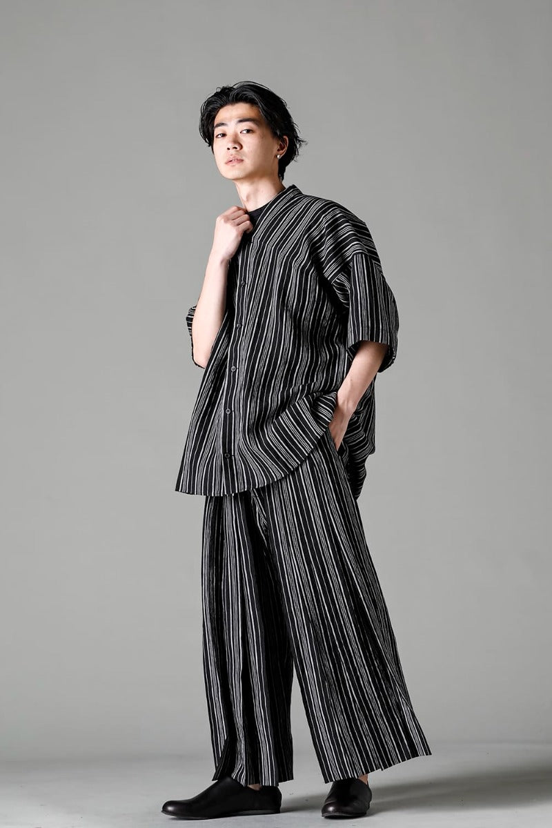 TROUSERS #74 CONTRAST STRIPE LINEN BATIST