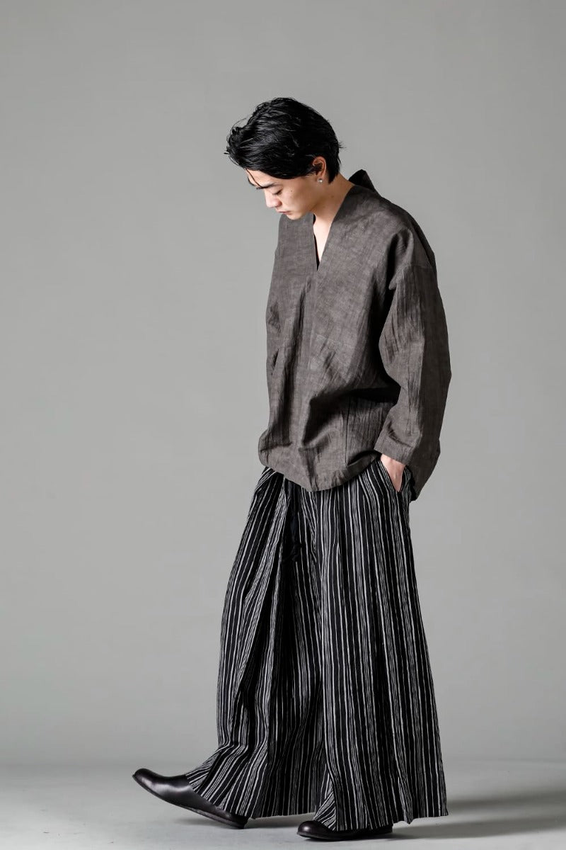 TROUSERS #74 CONTRAST STRIPE LINEN BATIST