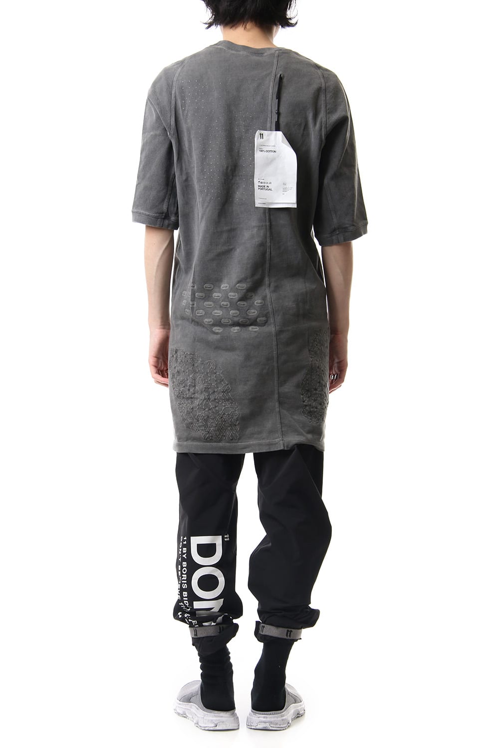 Reflector print & embroidery T-shirt (Black)