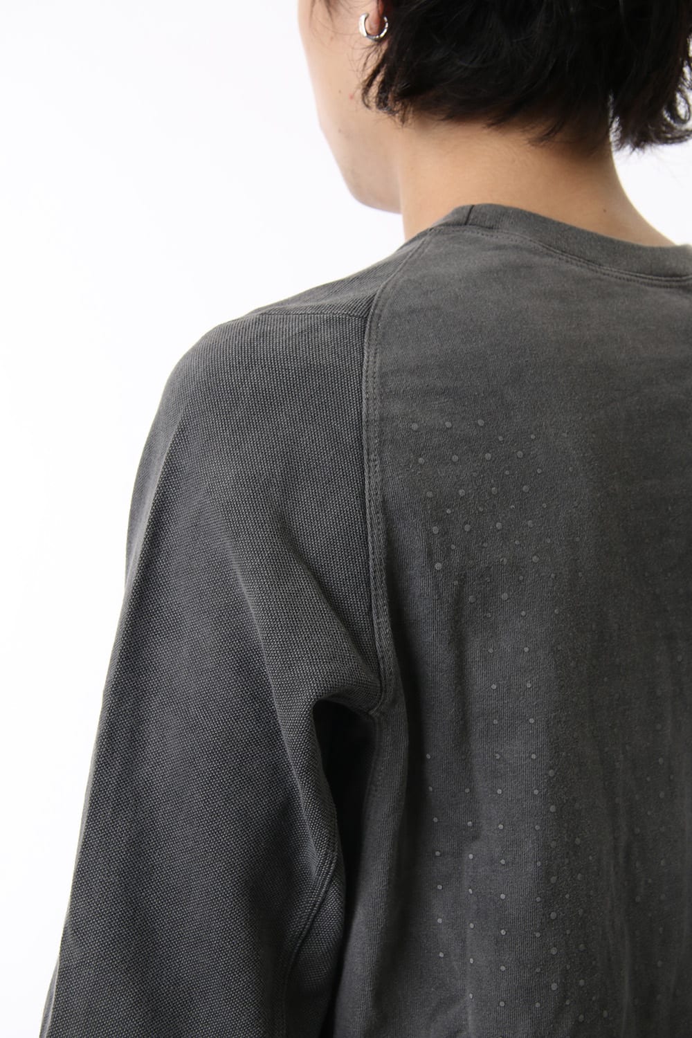 Reflector print & embroidery T-shirt (Black)