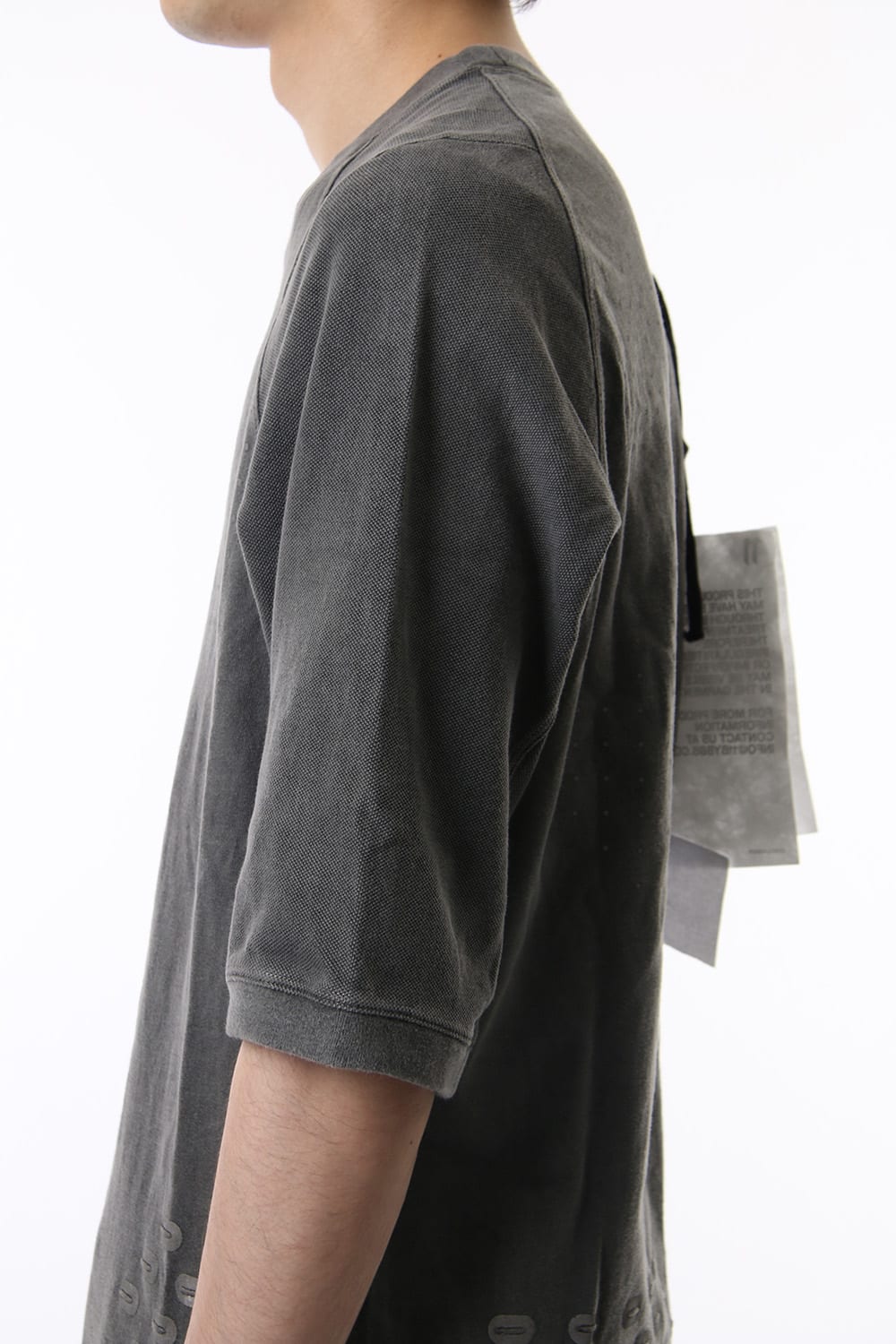 Reflector print & embroidery T-shirt (Black)