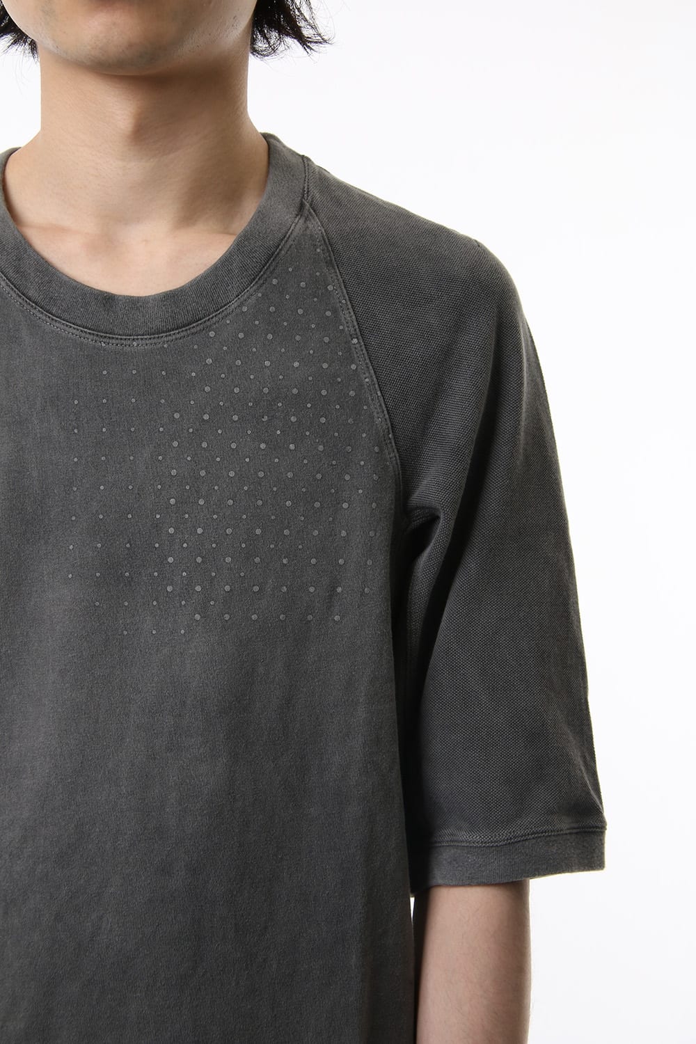Reflector print & embroidery T-shirt (Black)