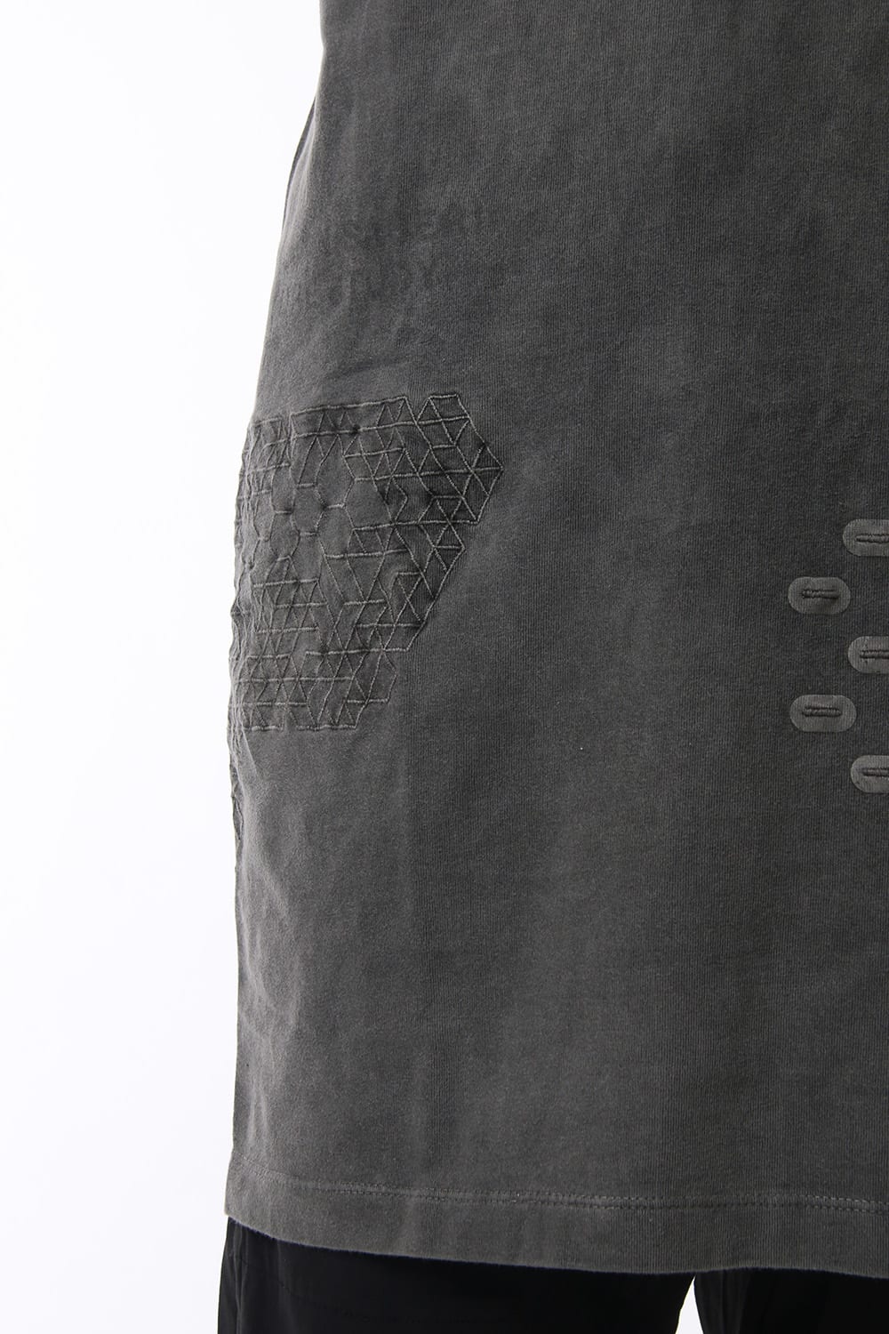 Reflector print & embroidery T-shirt (Black)