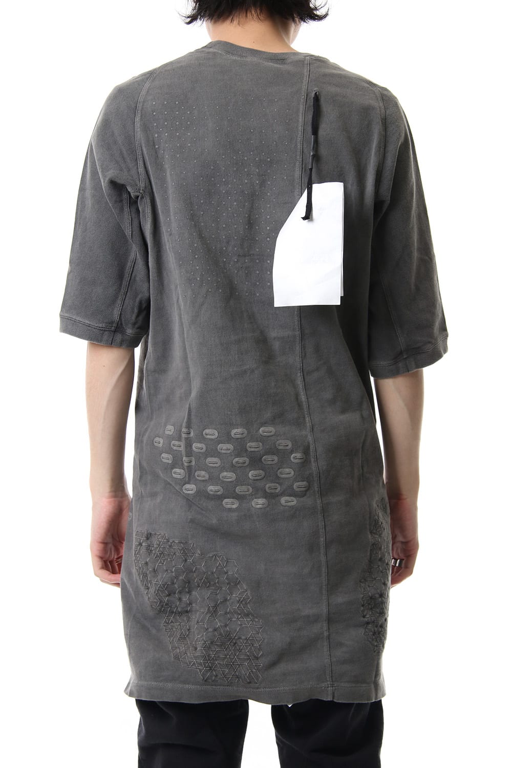 Reflector print & embroidery T-shirt (Black)