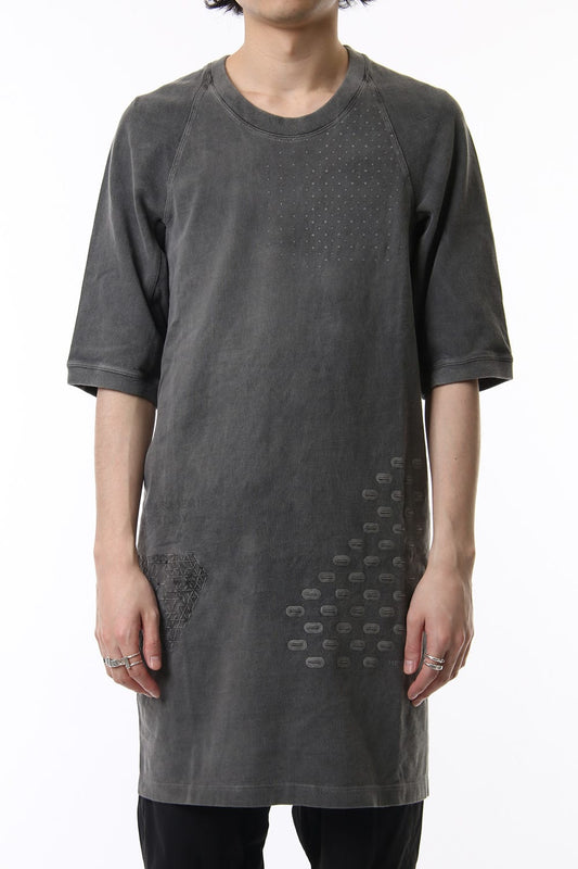 Reflector print & embroidery T-shirt (Black)
