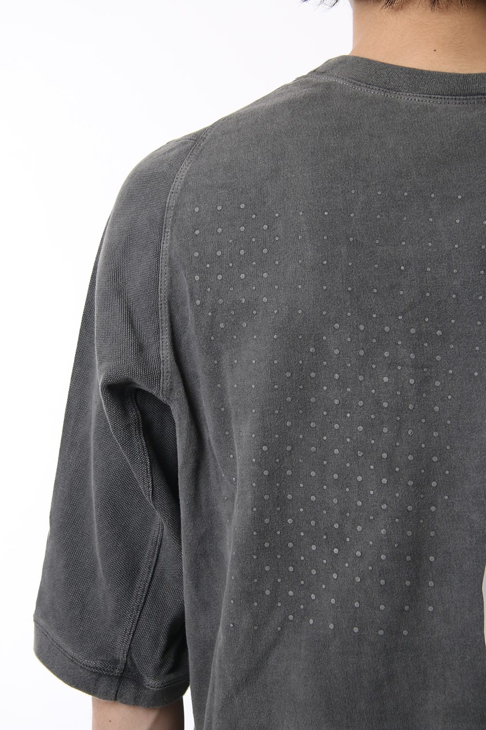 Reflector print & embroidery T-shirt (Black)